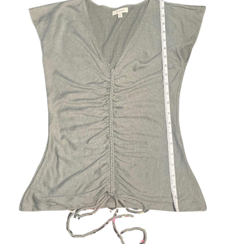 Sage Ruched V-Neck Top